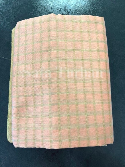 Men's Traditional Turban Fabric/Safa/Pagdi/Pheta Cloth (Peach-Golden) for Barati/Groom/Social Occasion