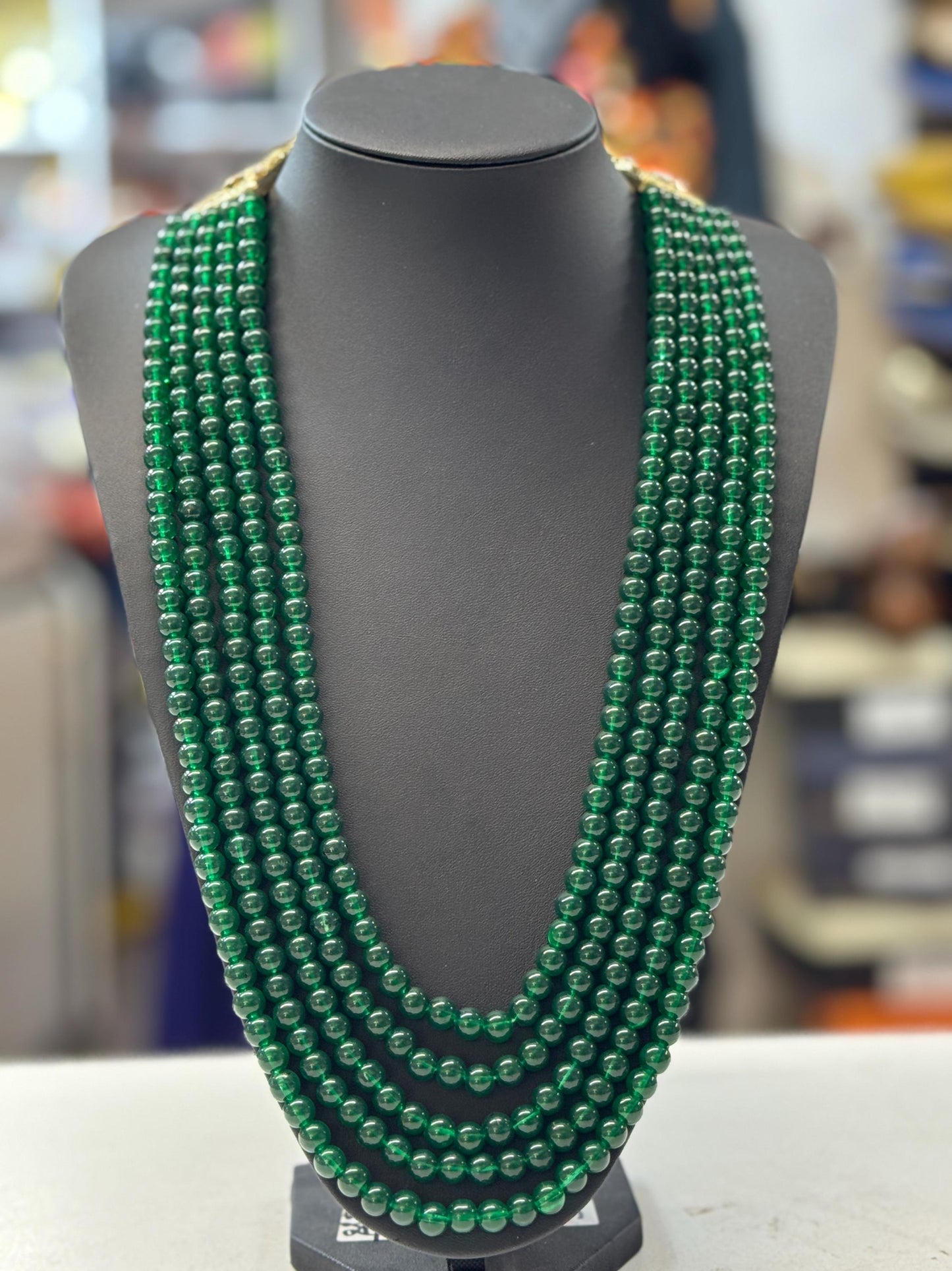 Indian Wedding- Green Pearl Necklace for Men/Groom for Wedding