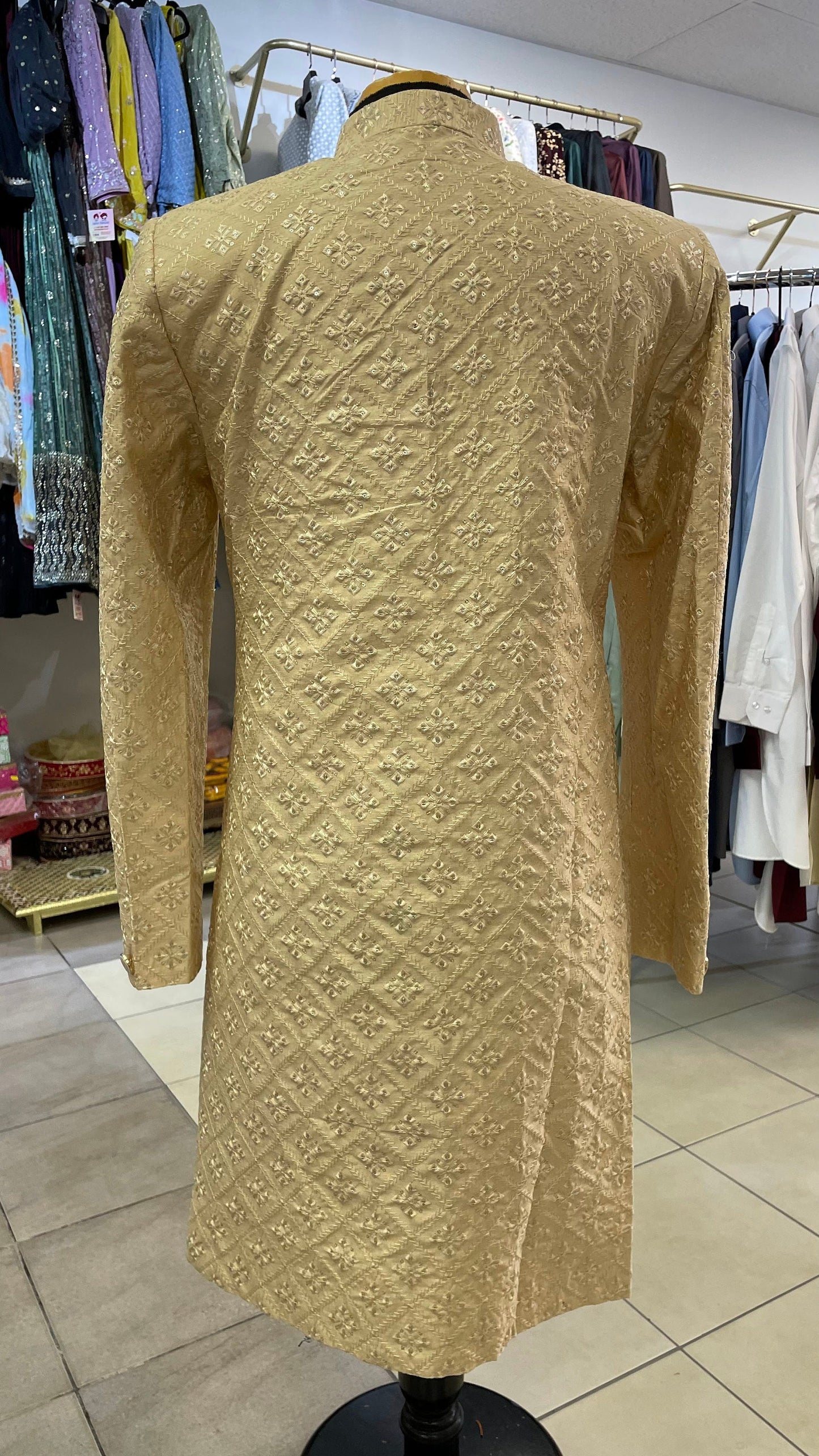 Groom Wedding Sherwani Outfit- Embroidered Indo Western Coat (Sherwani)