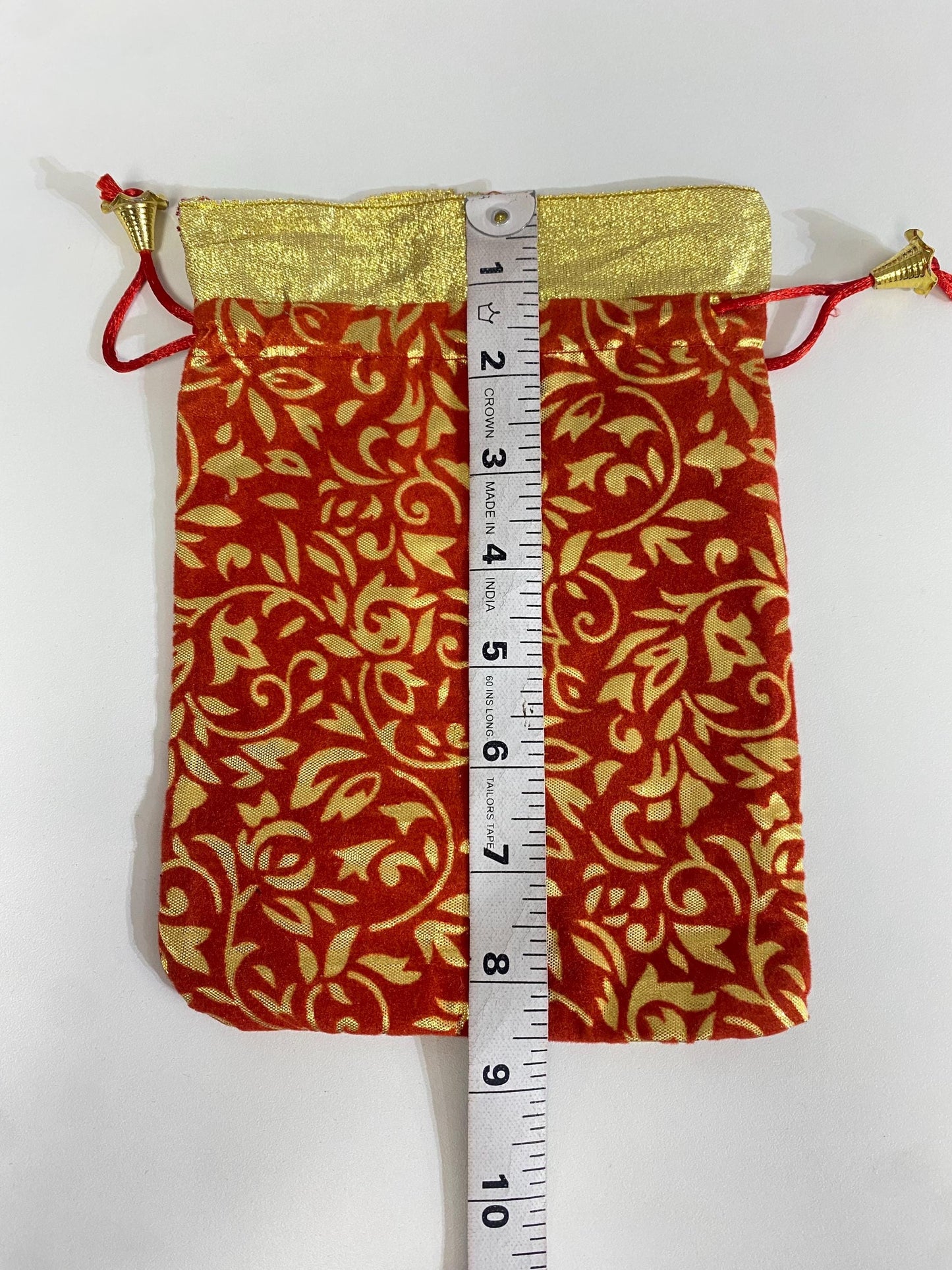 Indian Wedding- Desi Mithai/ Bhaji/Ladoo Bag- Potli Bag for Return Gifts Wedding II Sweets Bag Gift II Jaipuri print potli (Red)