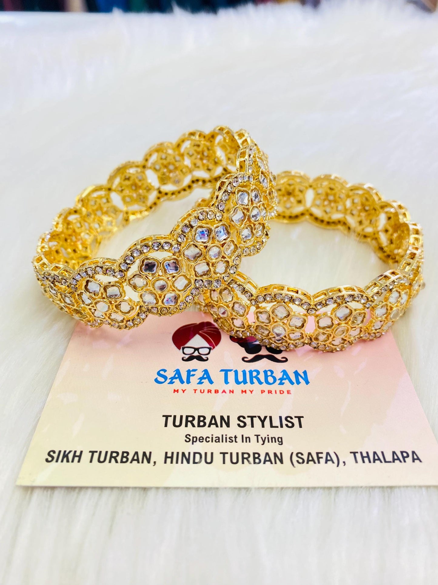 Bangles- AD Gold- Metal Bangles/Wedding bangles/Kada bangles /Stone bangles (Set of 2 BANGLES)