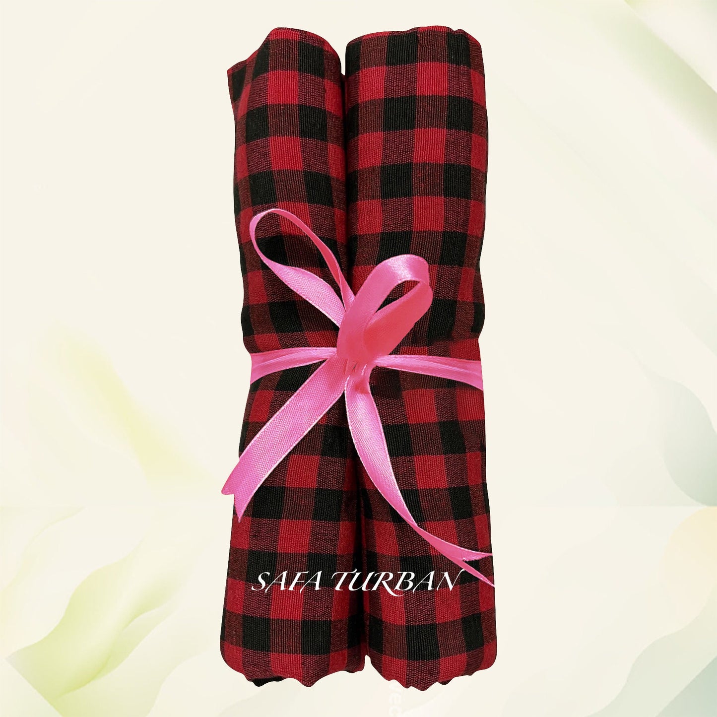 Sikh Desi Parna- Red and Black Check Turban (Dabbi wala Parna)