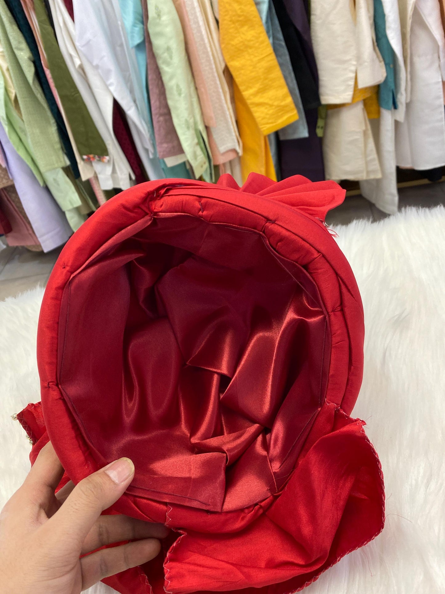 Groom Wedding Turban- Red Turban- Safa Turban/Pagdi/Premade Turban/ Wedding Safa/Turban