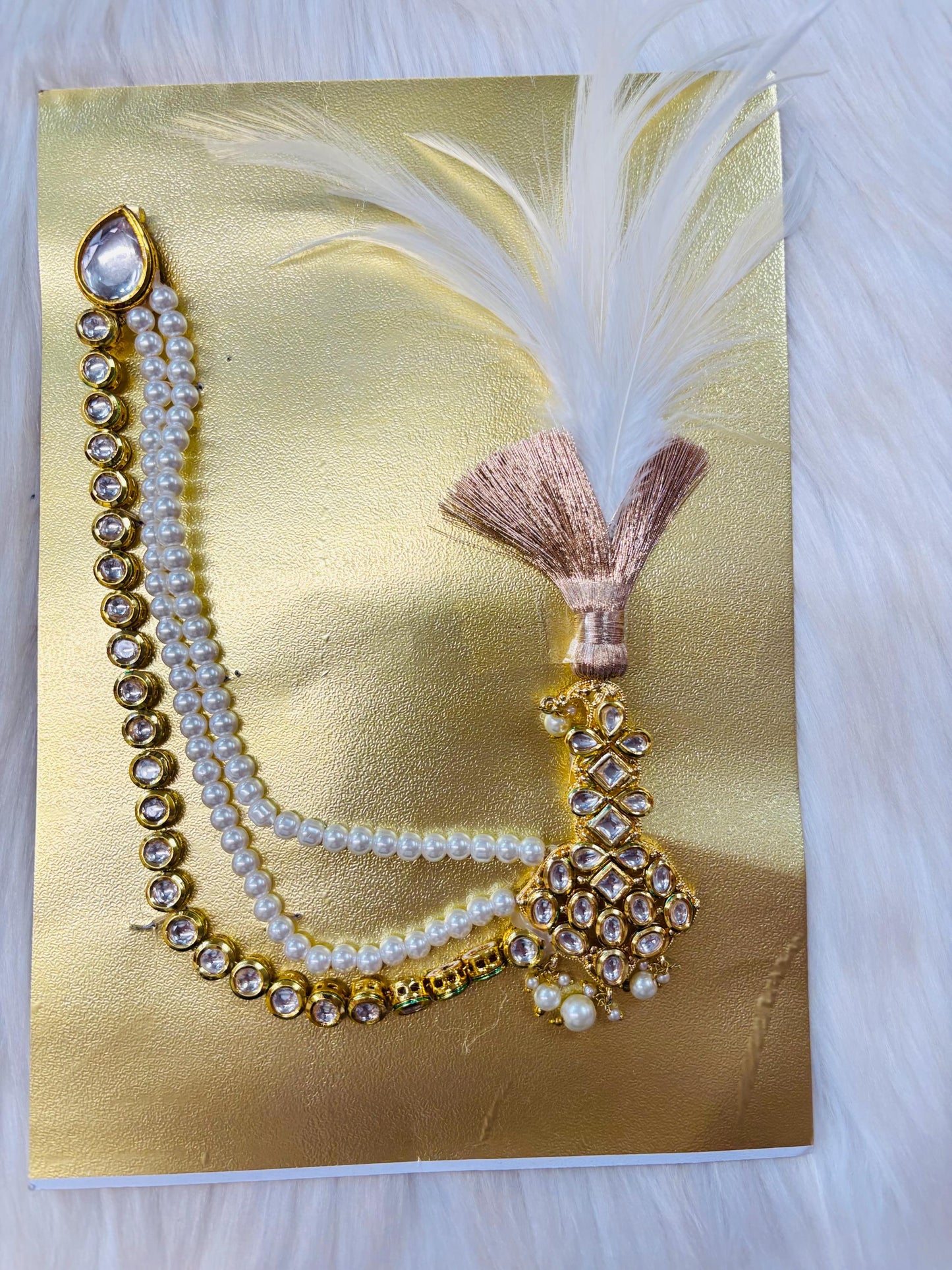 Indian Groom Wedding Accessories- Kalangi/Kalgi with one side string for Men's Safa/Groom Pagdi
