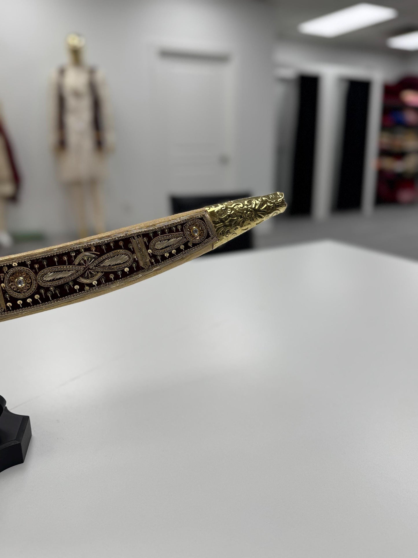 Indian Wedding Decorative Sword/Kirpan- Maroon Golden Sword with Golden work handle/For wedding purpose/Indian Rajput Wedding Sword