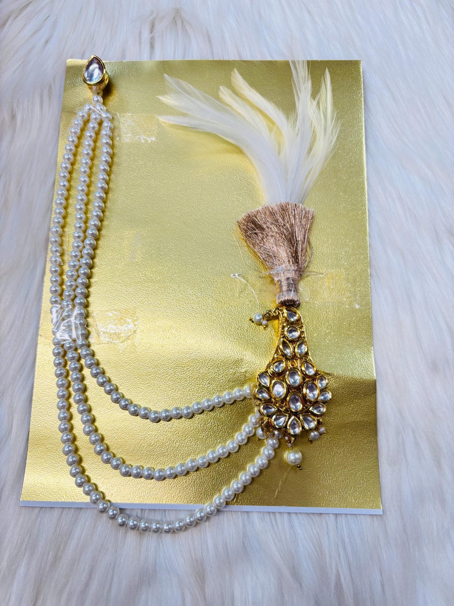 Indian Groom Wedding Accessories- Kalangi/Kalgi with one side string for Men's Safa/Groom Pagdi