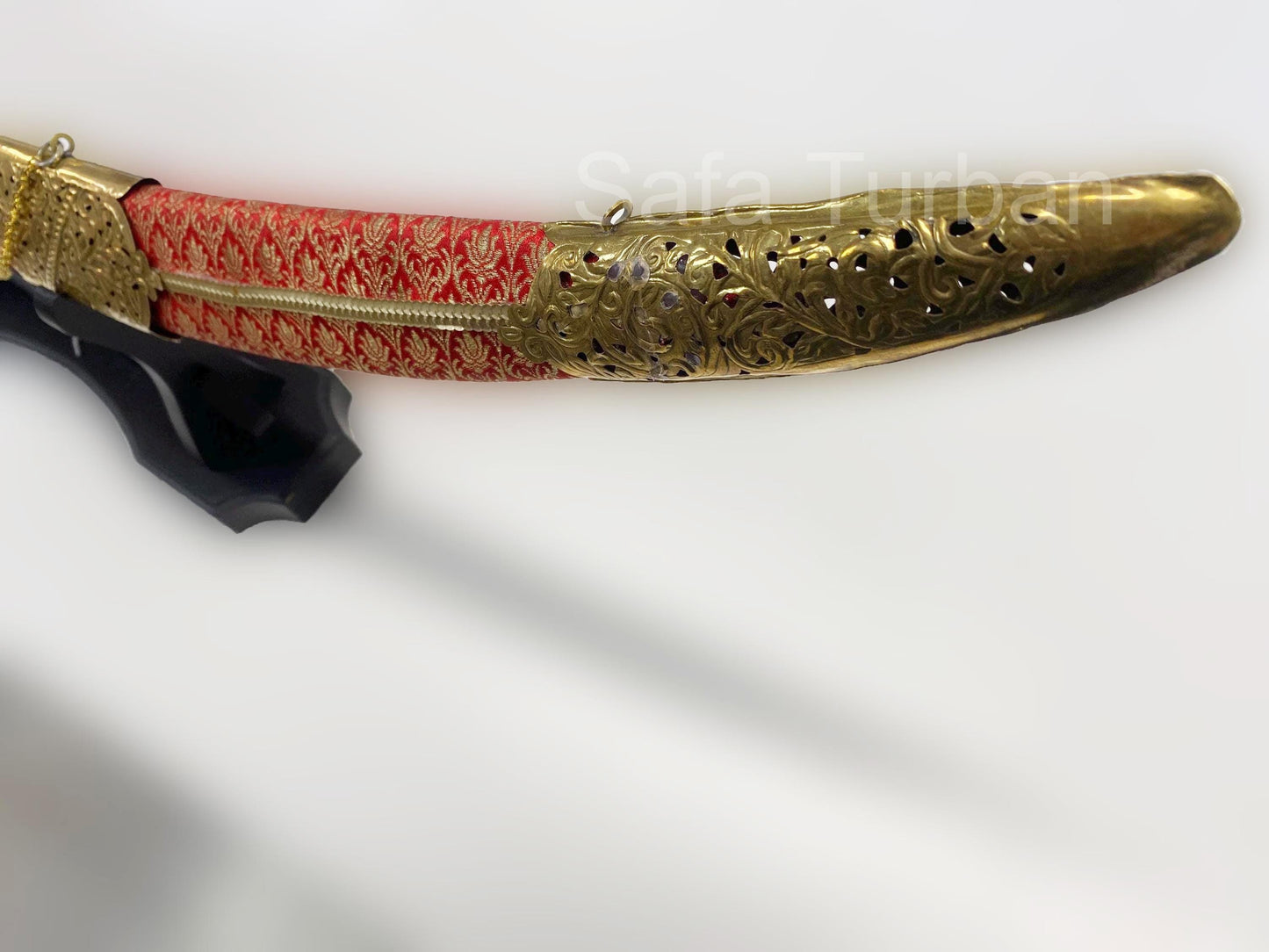 Indian Wedding Decorative Sword/Kirpan- red Colour Sword with Golden work handle/For wedding purpose/Indian Rajput Wedding Sword
