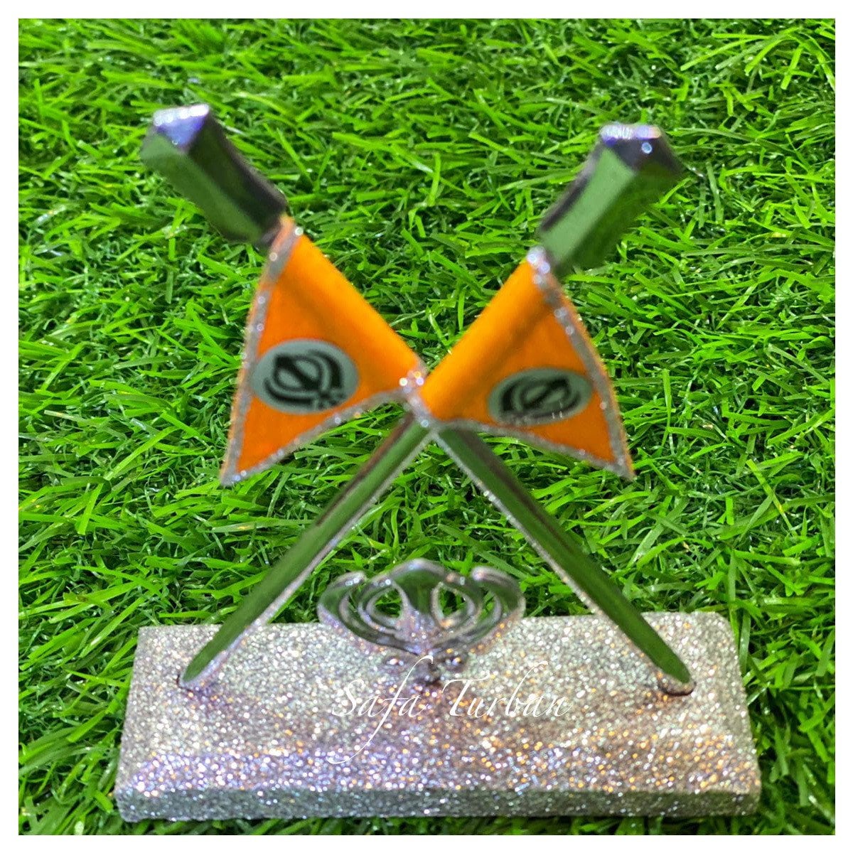 Car/Truck/Office Dashboard Accessories- (Khanda Flag Double) II Religious item