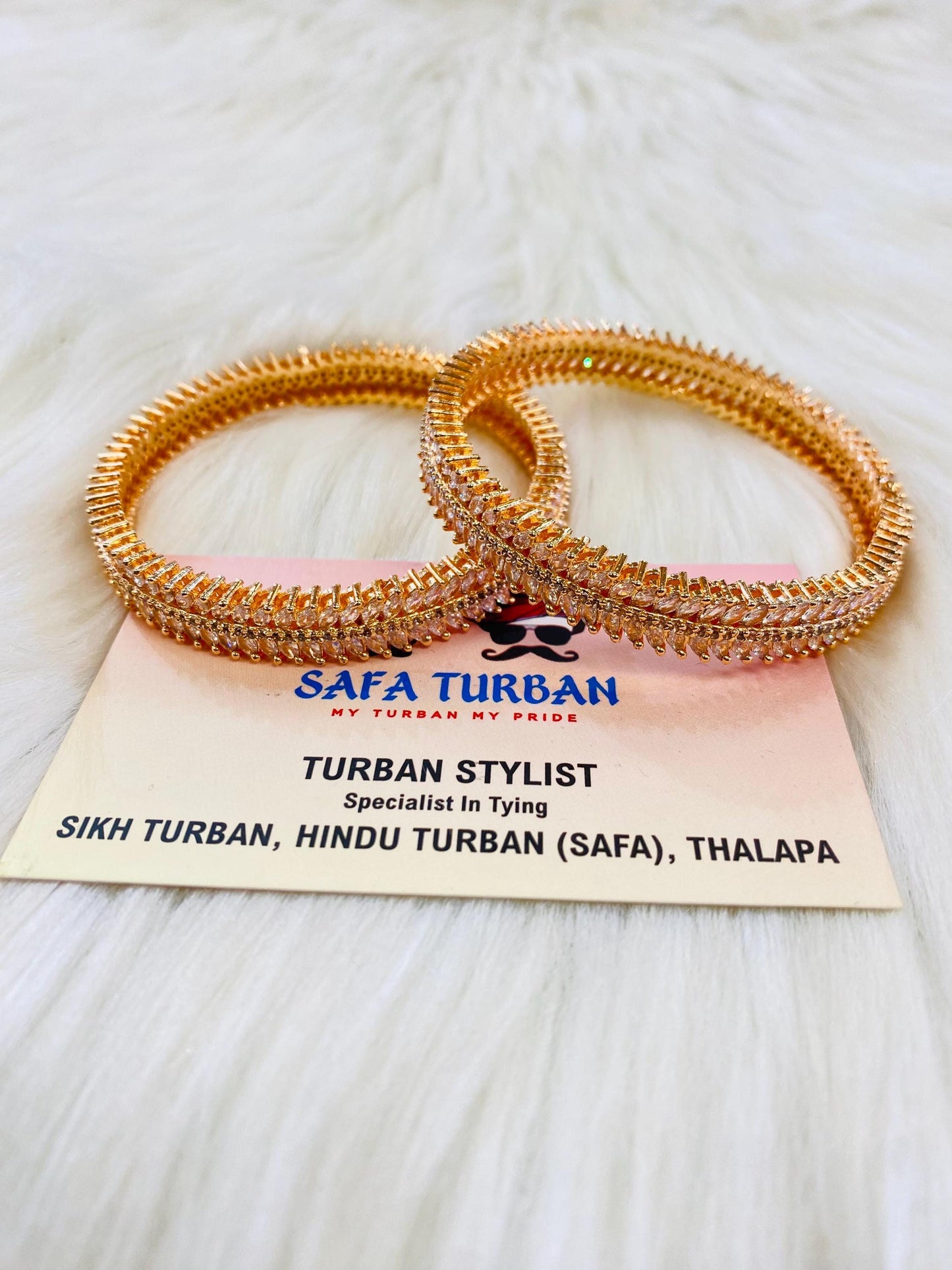 Bangles- AD Rose Gold- Metal Bangles/Wedding bangles/Kada bangles /Stone bangles (Set of 2 BANGLES)