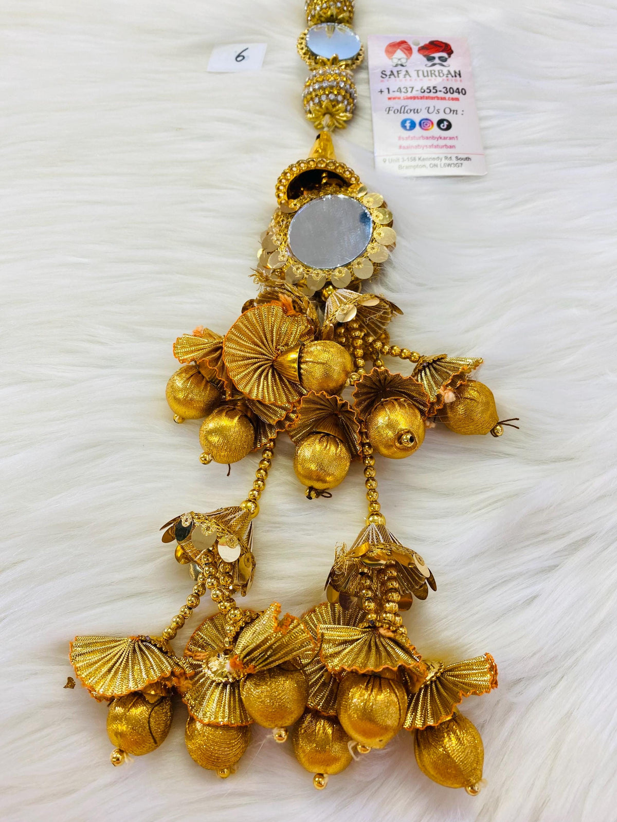 Punjabi Golden Parandi Tassles Hair Extensions with Beads for Women and Girls (Sold per piece)