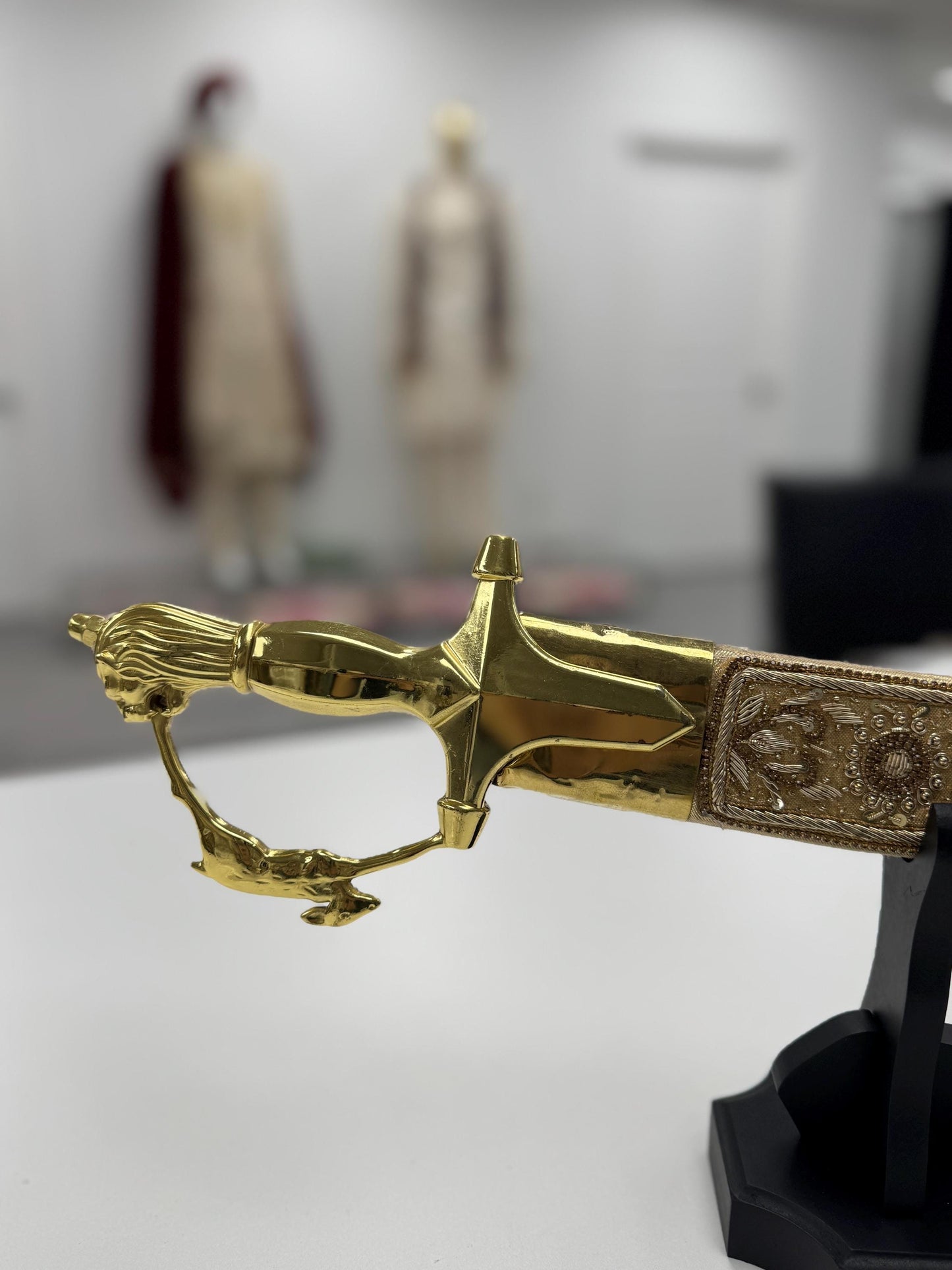 Indian Wedding Decorative Sword/Kirpan- Golden colour with golden handle/For wedding purpose/Decorated Sikh Wedding Kirpan