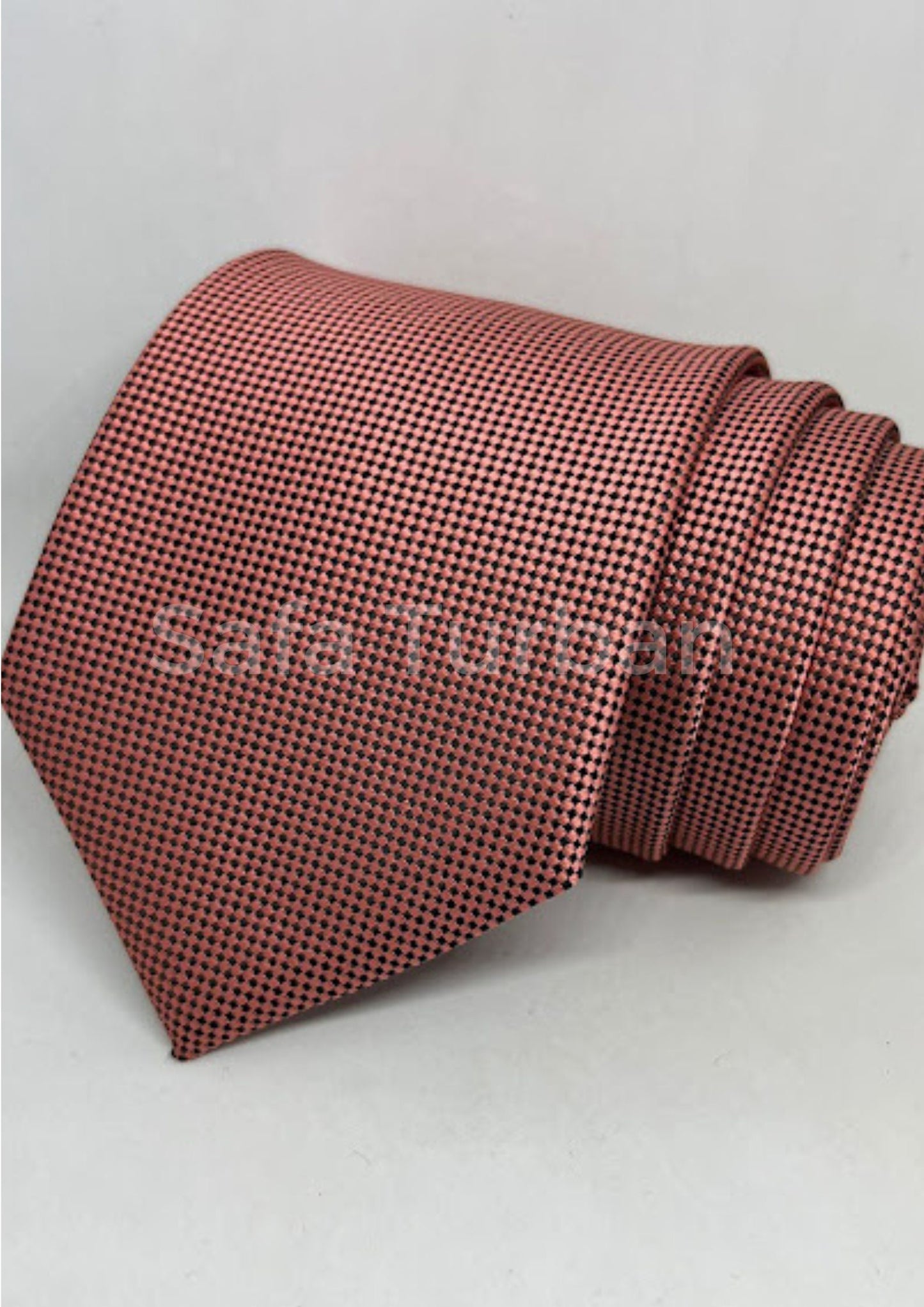 Mens Plaid Micro Self Silk Necktie Gift Set With Pocket Square (Maroon Colour)