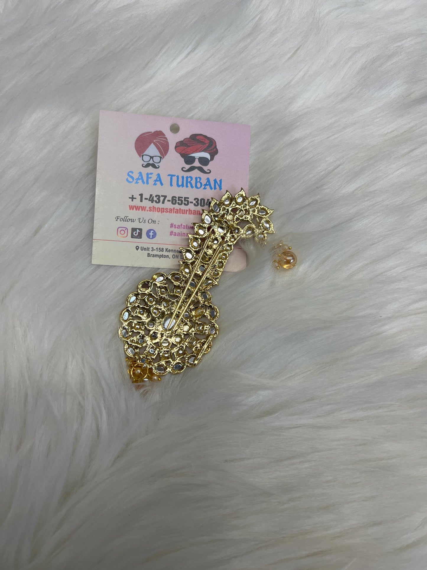 Indian Groom Wedding Accessories- Kundan Stone Kalangi/Kalgi for Men's Safa/Groom Pagdi