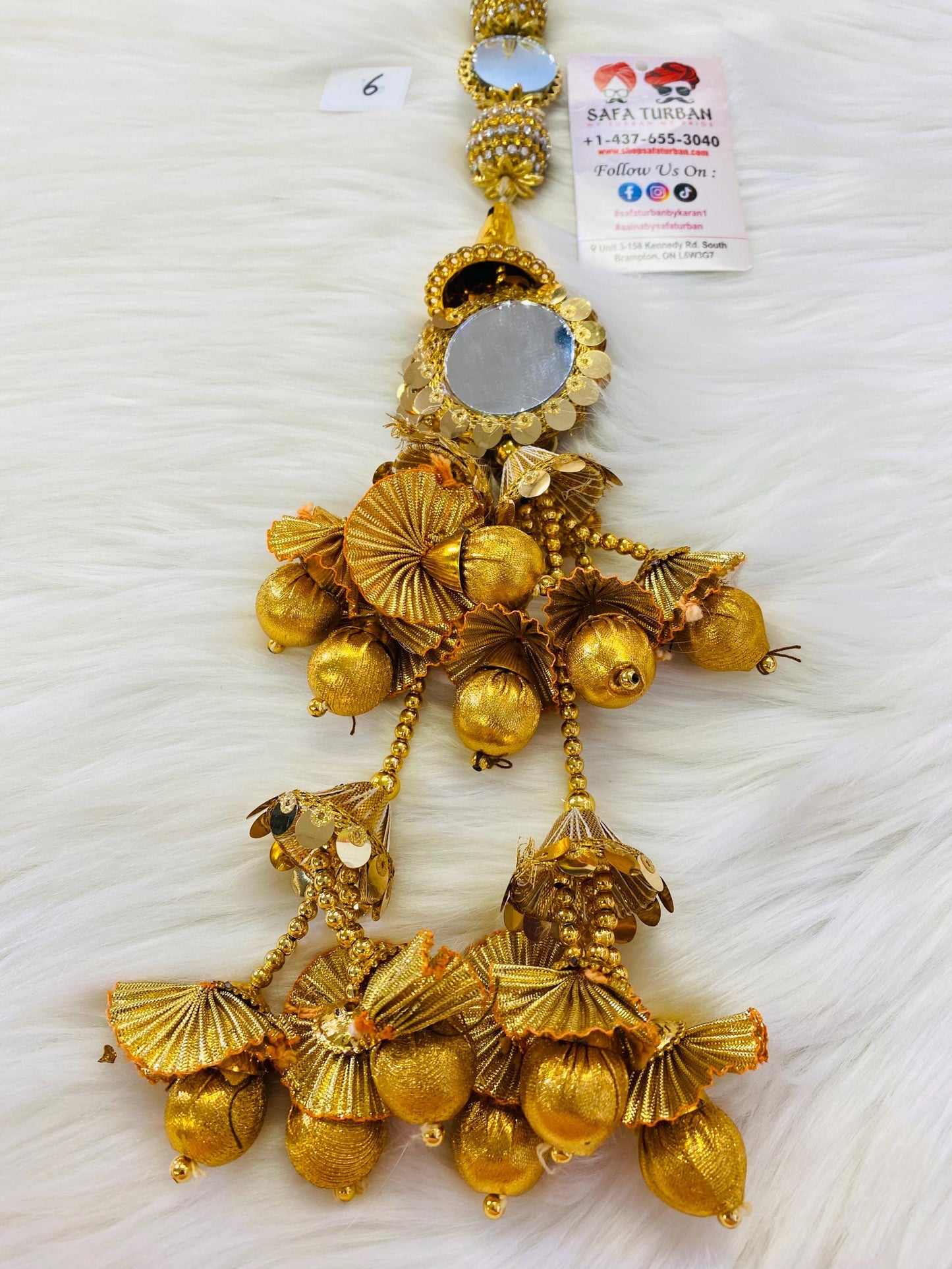 Punjabi Golden Parandi Tassles Hair Extensions with Beads for Women and Girls (Sold per piece)
