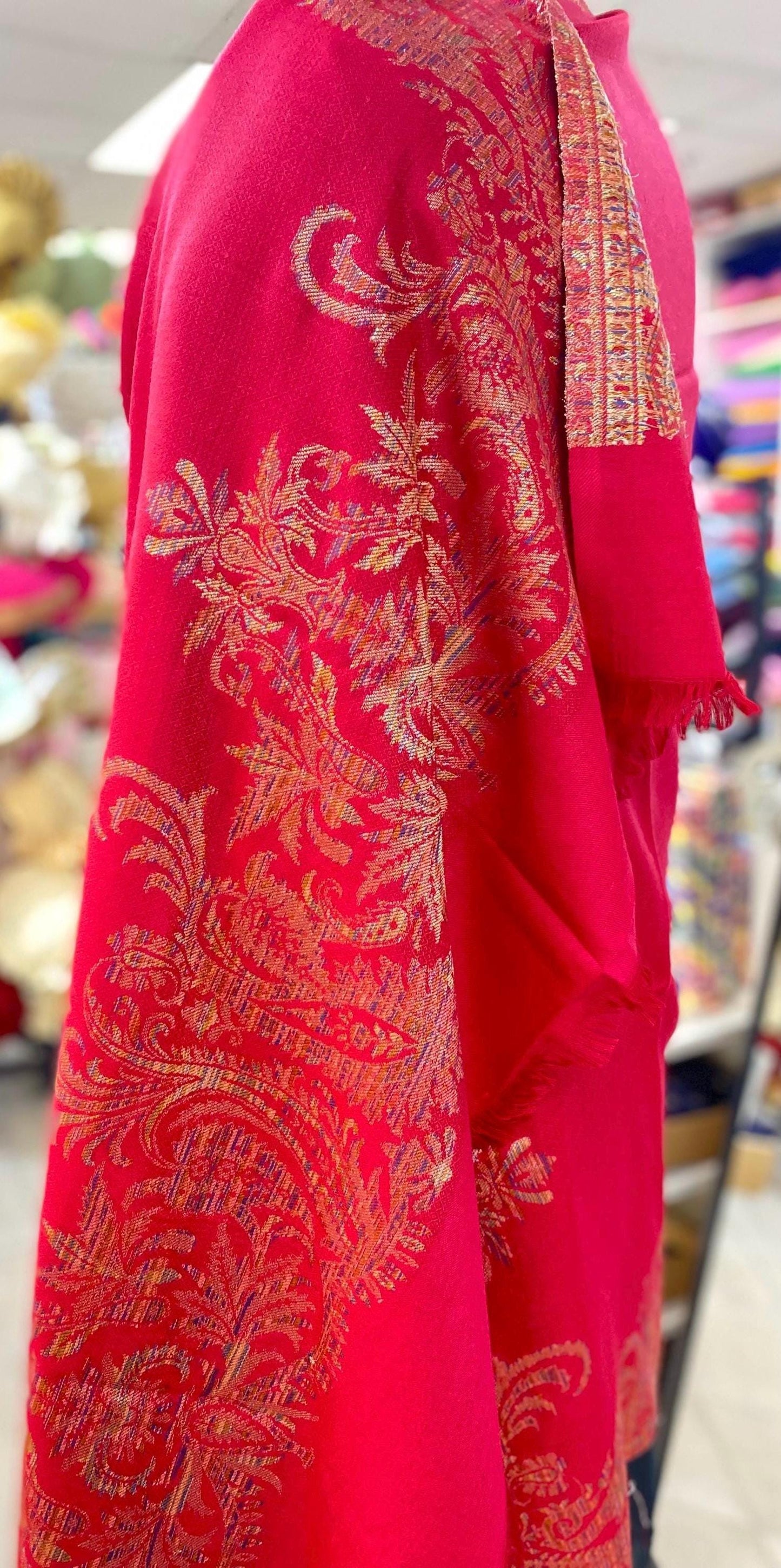 Unisex Pashmina Shawl/ Pashmina Stole Dupatta, Multicolour woolen Shawl