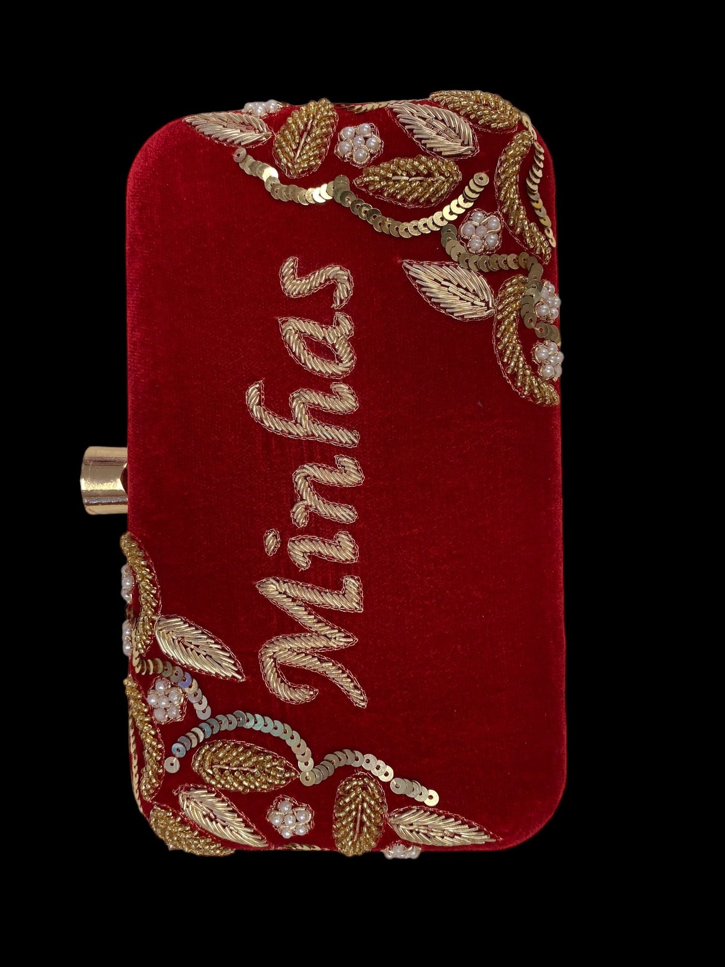 Handmade beautiful bling box clutch, clutch, wedding purse, embroidery purse, clutches, detachable chain sling strap