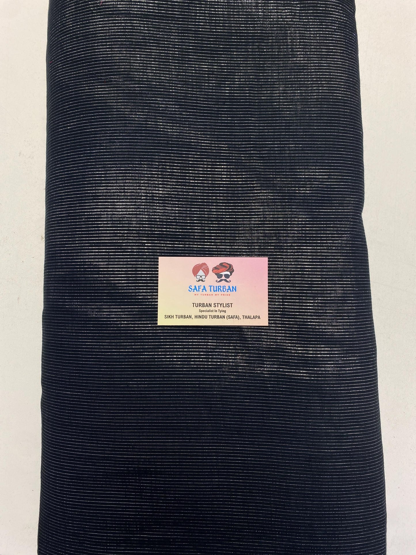 Sikh Turban- Printed Voile Turban Fabric- Black Colour, Sikh Turban, Turban Fabric, Printed Voile Turban, (stitching/peeko/edges finishing)