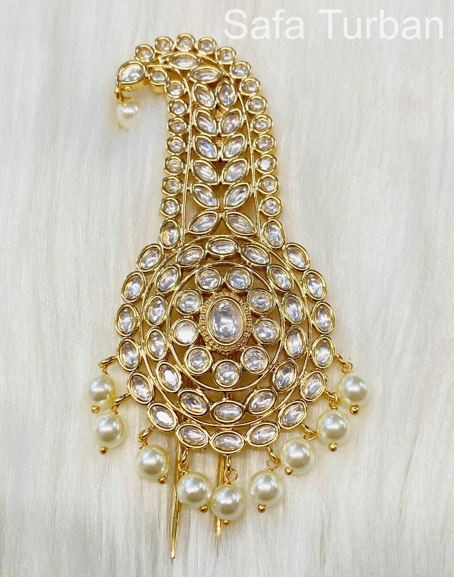 Indian Groom Wedding Accessories- Pachi Kundan Kalangi/Kalgi for Men's Safa/Groom Pagdi