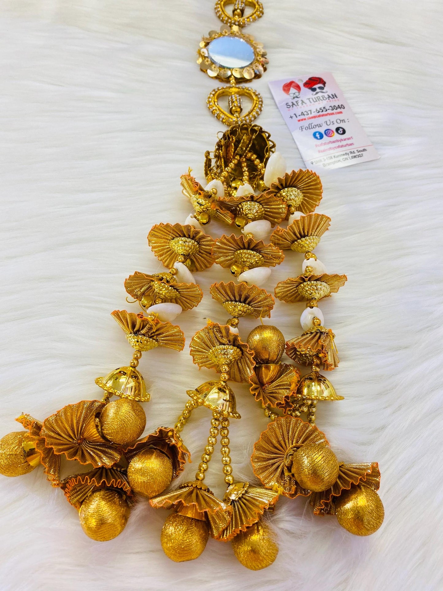 Punjabi Golden Parandi Tassles Hair Extensions with Beads for Women and Girls (Sold per piece)