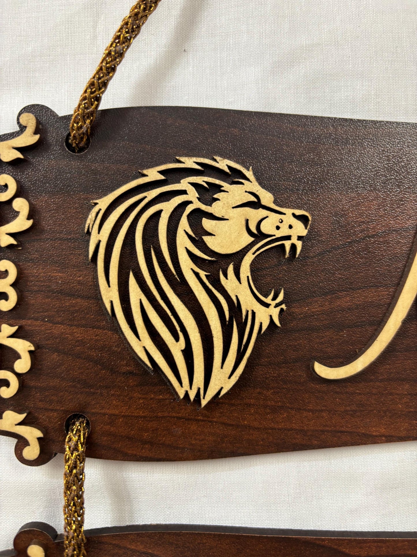Wall hanging I Nirbho Nirvair (Brown, English)I Wooden Wall Hanging | Door Hanging | Home Decor Accessory