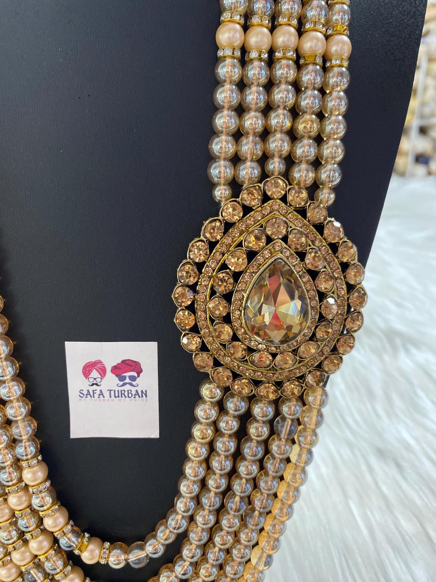 Indian Wedding- Pearl Stone & Studded Necklace for Men/Groom for Wedding