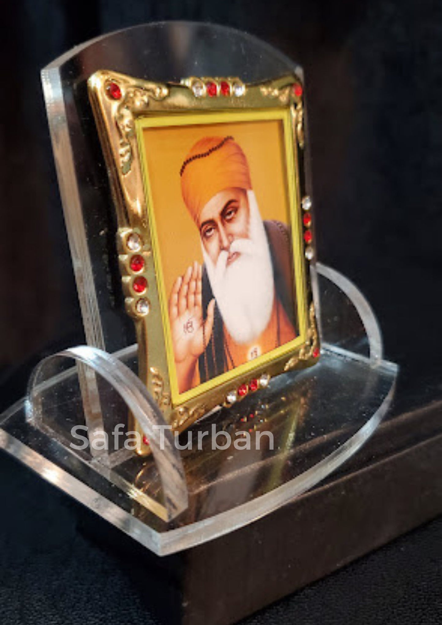 Car Dashboard Rectangular Shape Acrylic Showpiece, Religious Idol Statue for Mandir, Office & Home Décor (Guru Nanak Dev Ji)