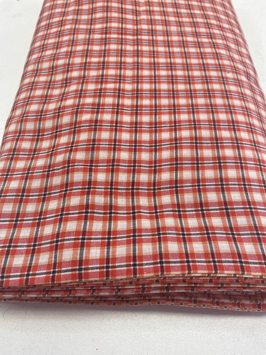 Sikh Desi Parna- Unstitched Orange, Black and white Check Turban (Dabbi wala Parna)