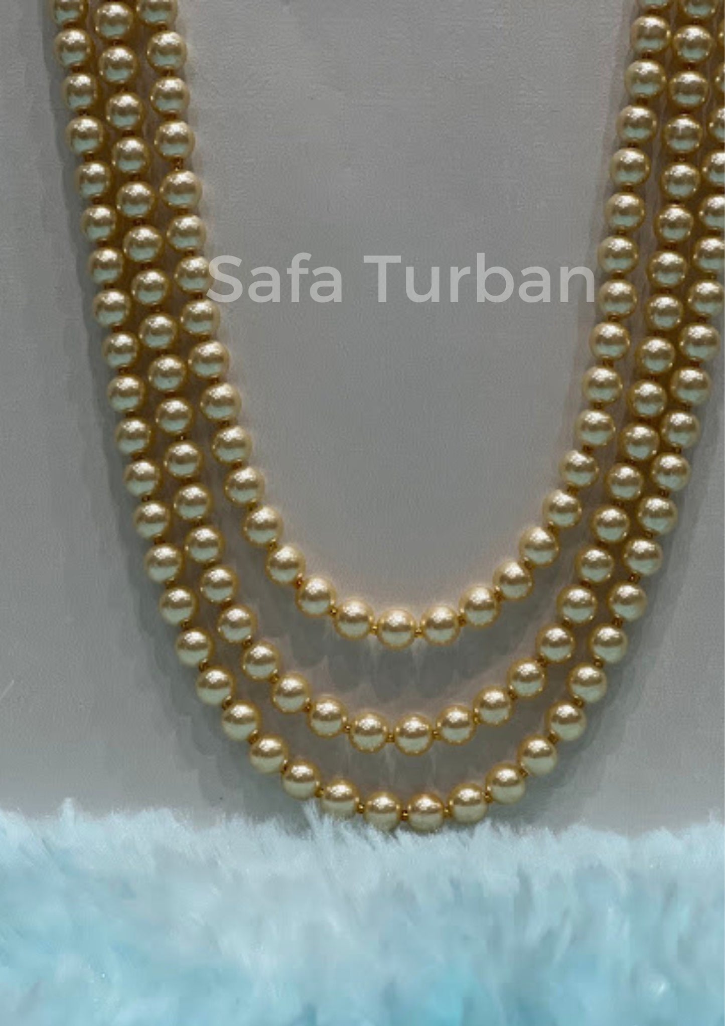 Indian Wedding- Offwhite Pearl Stone Beads Necklace for Men/Groom/Dullah for Wedding