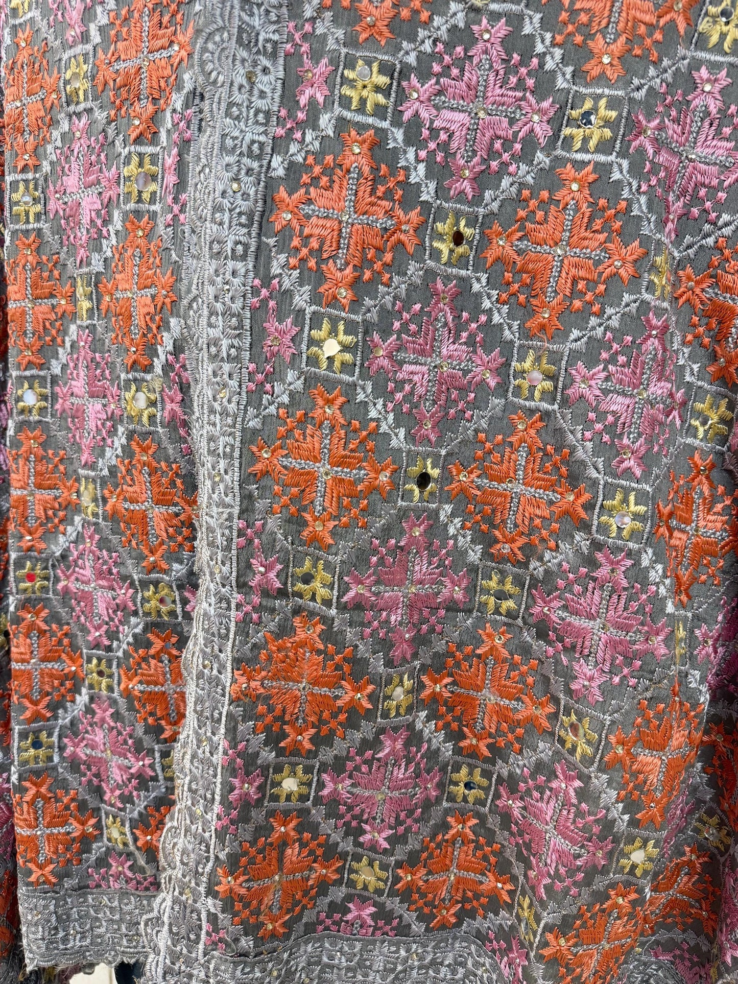 Phulkari Dupatta- Women's Phulkari Dupatta, Scarf, Multicolour Phulkari Chunni, Dupatta