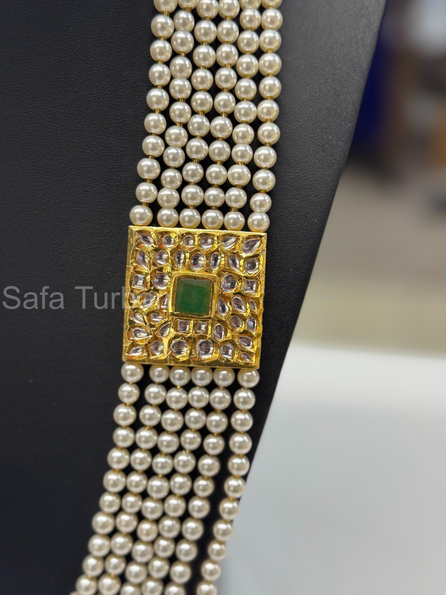 Indian Wedding- Pearl and Kundan Six Layered Maharaja haar/ Necklace for Groom for Wedding