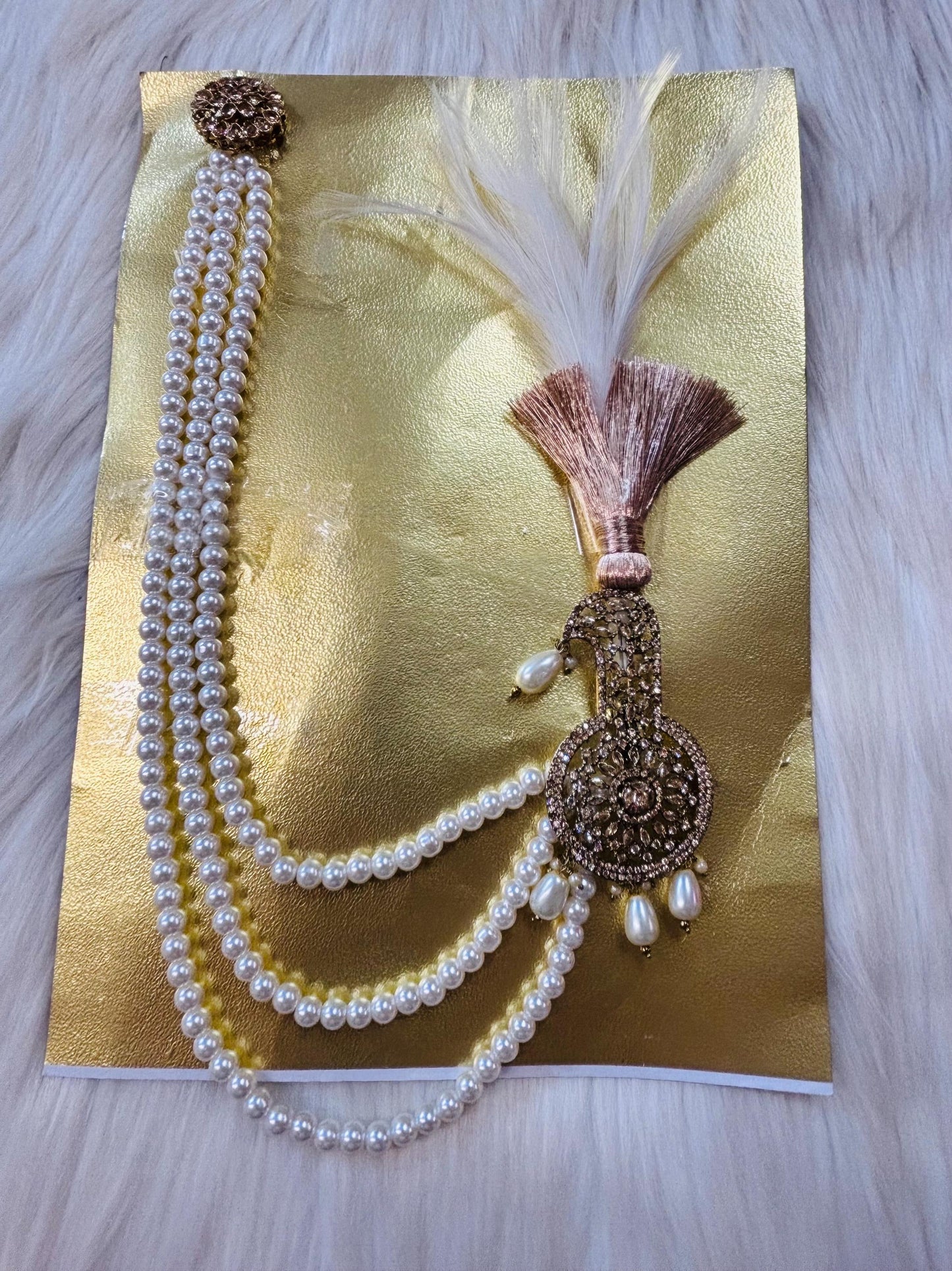 Indian Groom Wedding Accessories- Kalangi/Kalgi with one side string for Men's Safa/Groom Pagdi