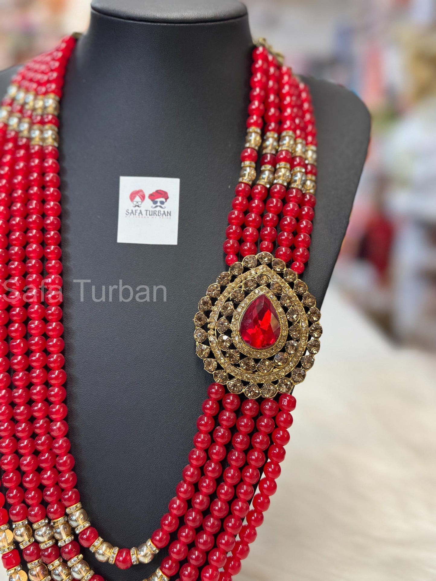Indian Wedding- Pearl Stone & Studded Necklace for Men/Groom for Wedding