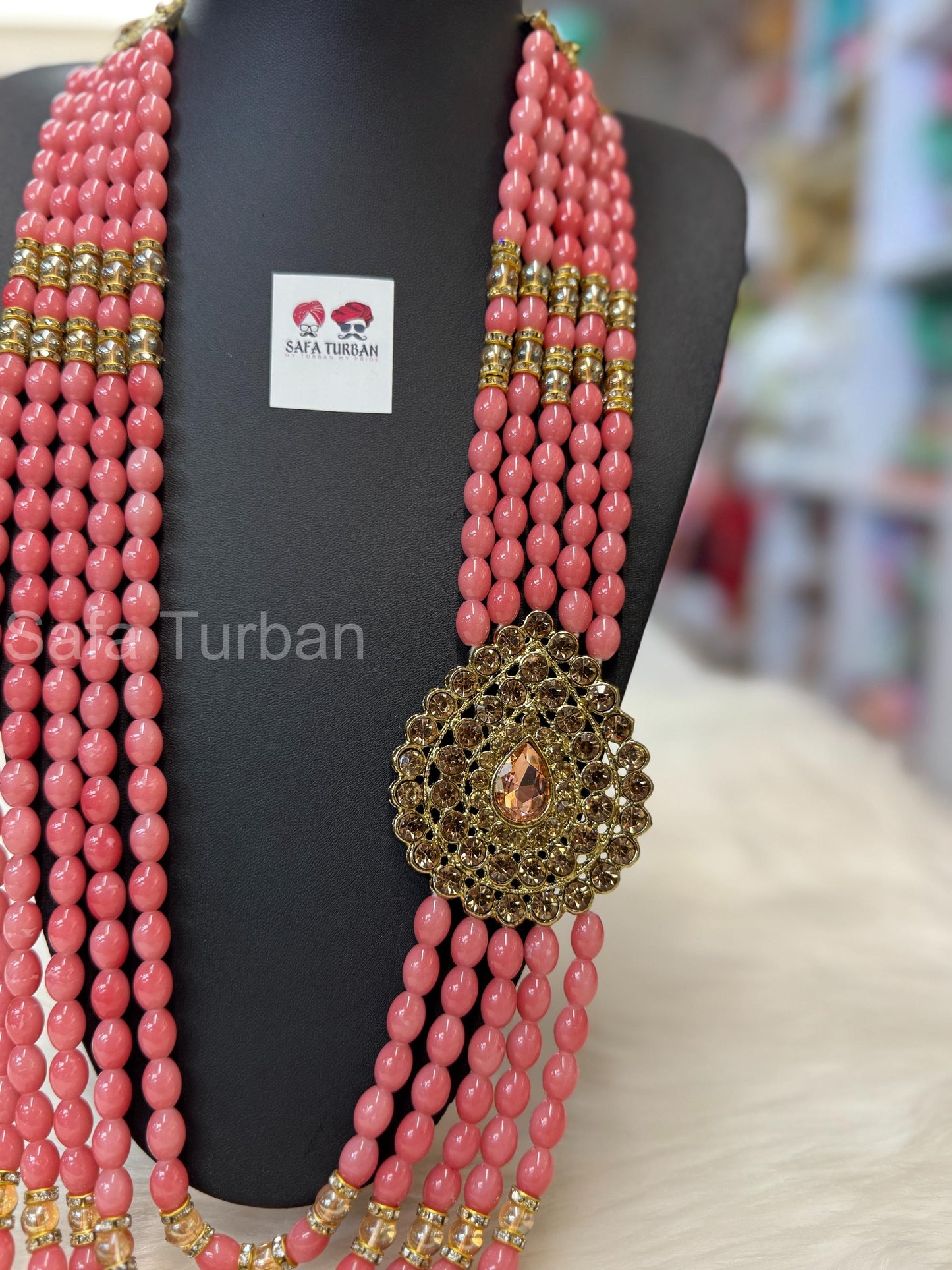 Indian Wedding- Pearl Stone & Studded Necklace for Men/Groom for Wedding