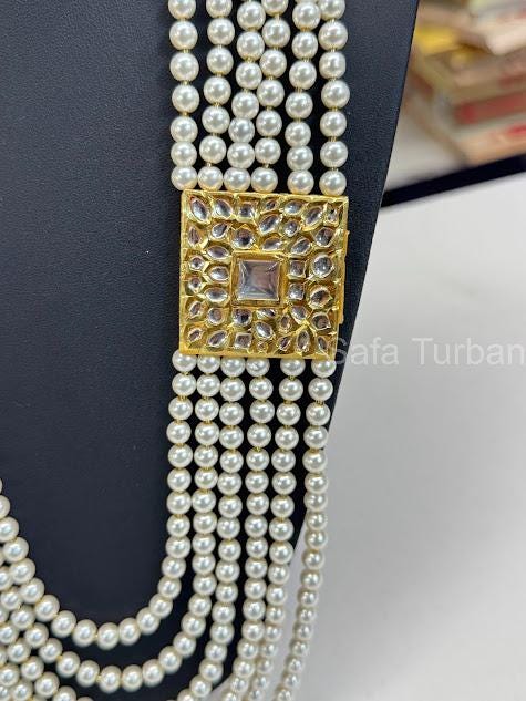 Indian Wedding- Pearl and Kundan Six Layered Maharaja haar/ Necklace for Groom for Wedding