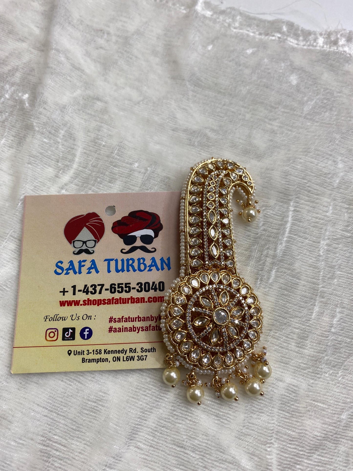 Indian Groom Wedding Accessories- Kalangi/Kalgi for Men's Safa/Groom Pagdi( golden)