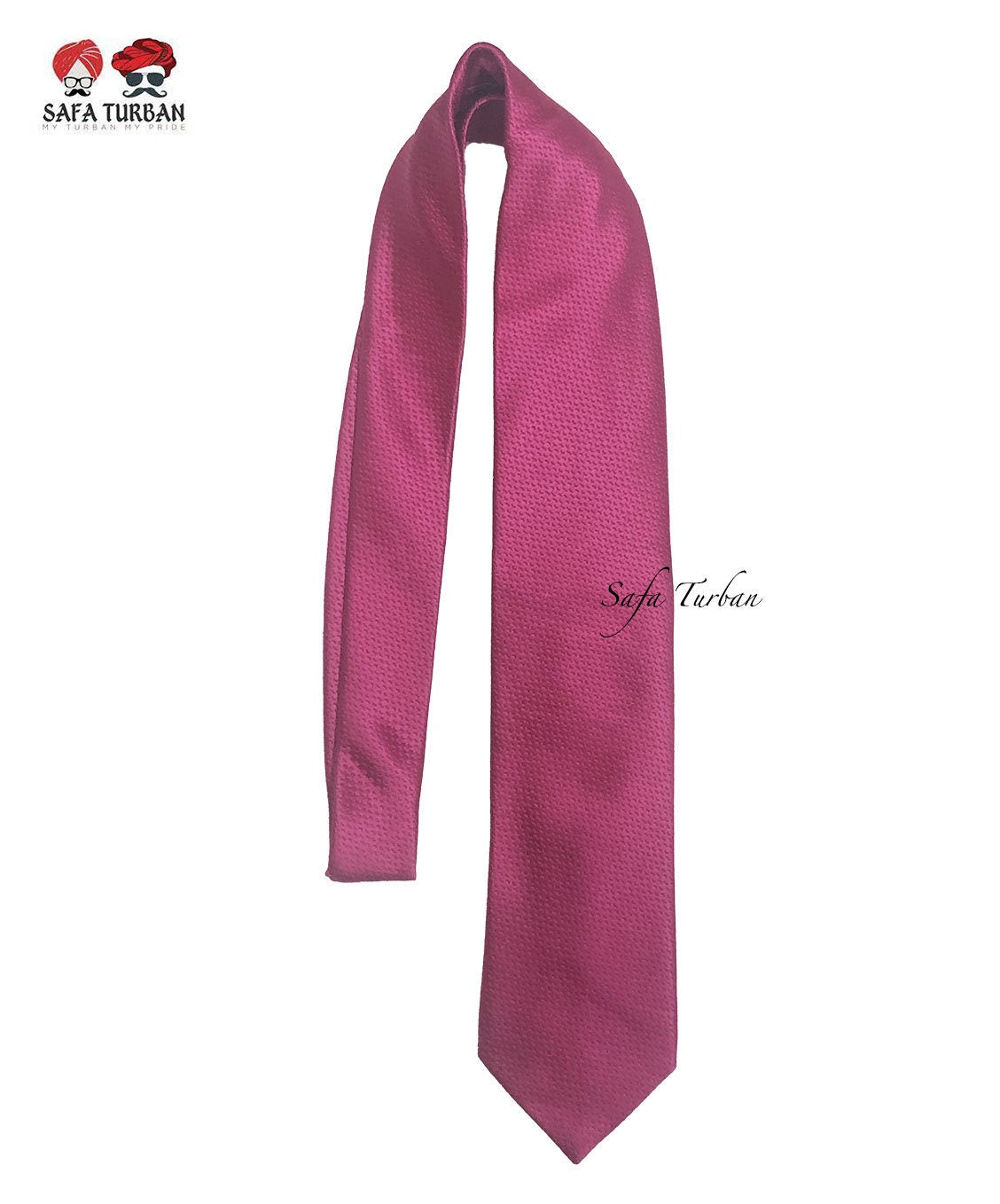 Mens Plaid Micro Self Silk Necktie Gift Set With Pocket Square (Majenta Colour)