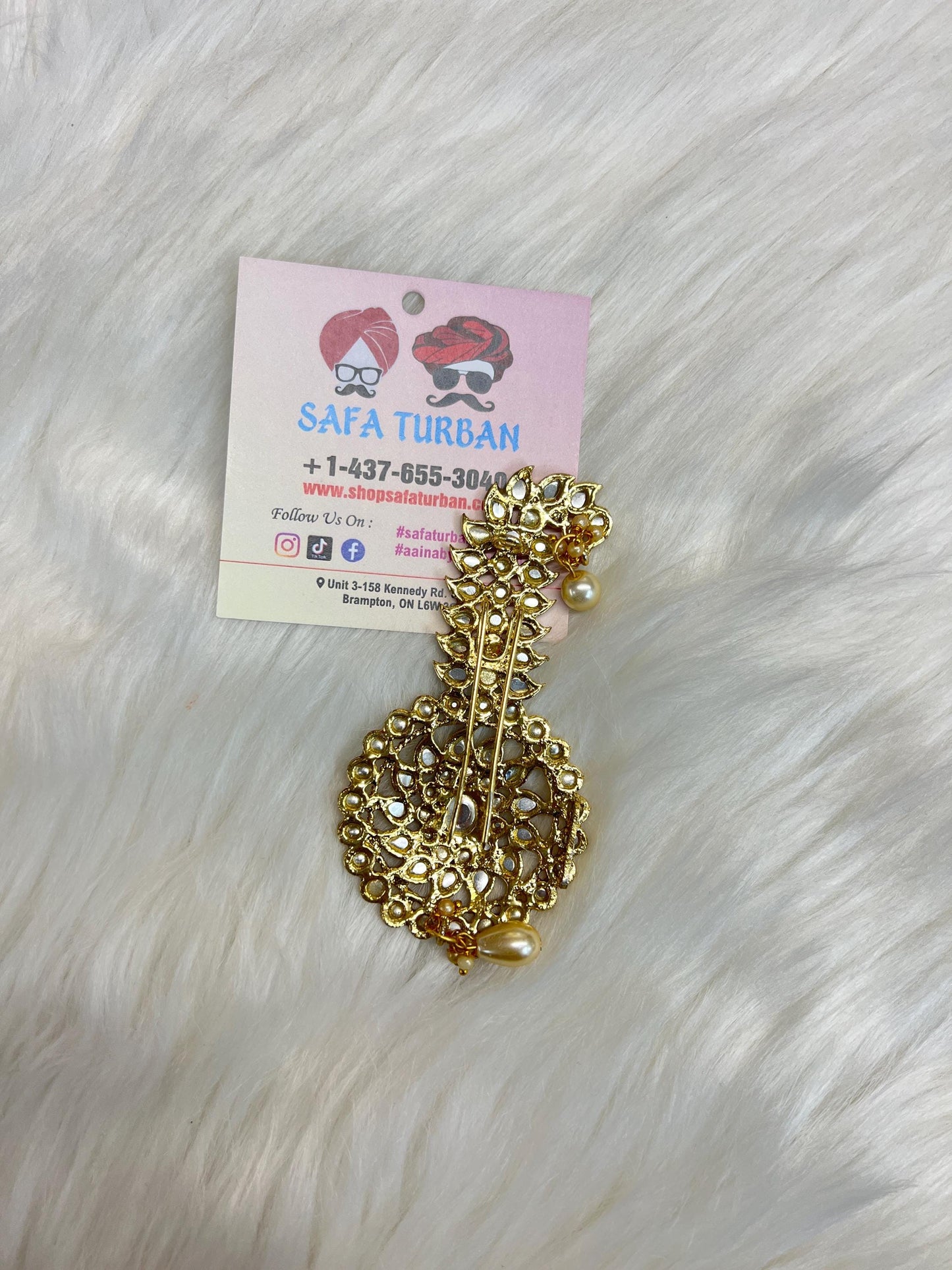 Indian Groom Wedding Accessories- Kundan stone Kalangi/Kalgi for Men's Safa/Groom Pagdi