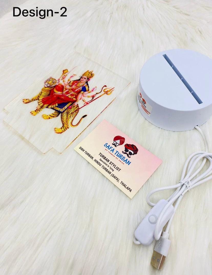 Frames- 3D Gods Devi Maa Frames with Soft Light UV Printed , Desk Lamp 3D, Religious Idols Frames