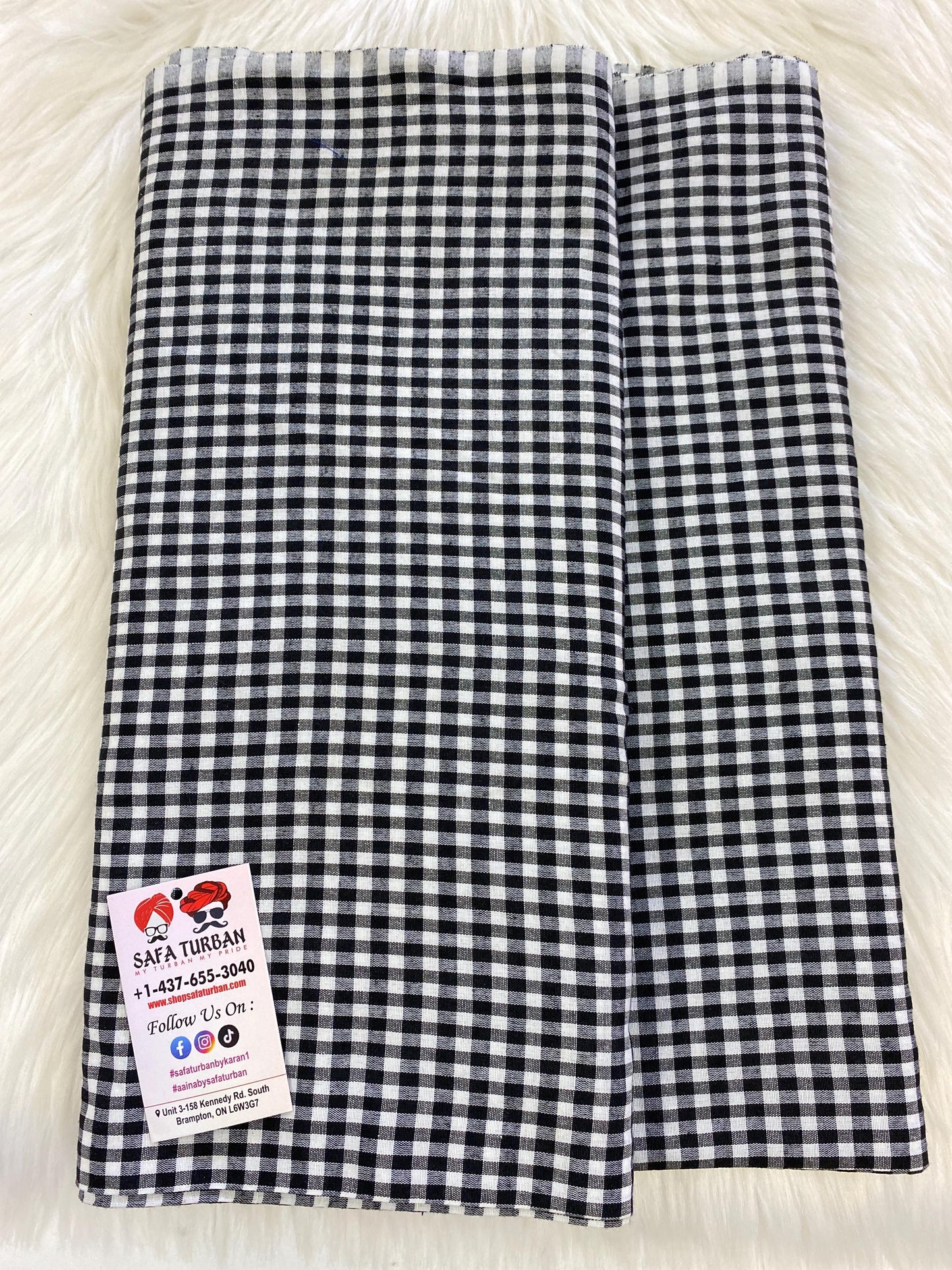 Unstitched Black & White Check Parna- Small Check (Check Parna)