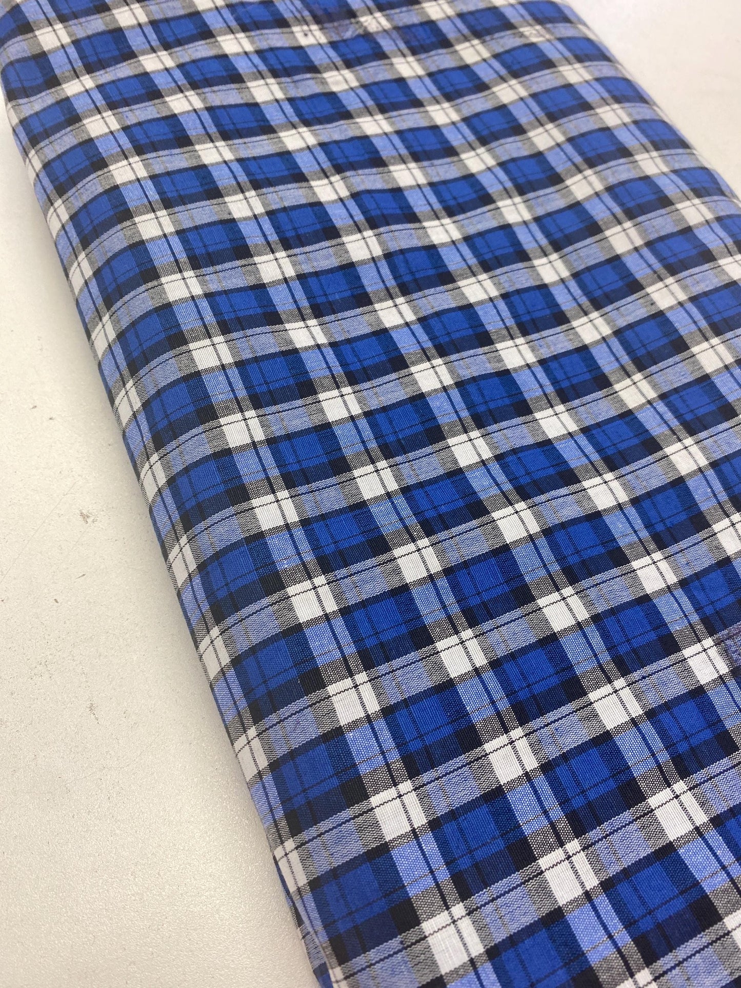 Unstitched Royal Blue and white Check Parna (Check Parna)