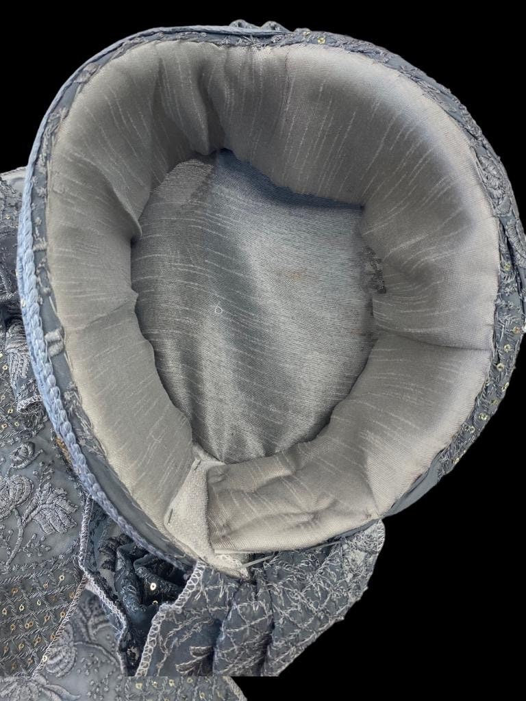 Groom Wedding Turban- Grey Chikankari AdjustableTurban(with velcro)- Safa Turban/Pagdi/Premade Turban/ Wedding Safa/Turban/Pagdi for Men