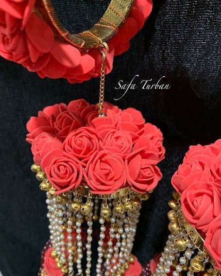 Indian Wedding Accessories-  Red Flowers Kalire / Punjabi Hand Kalire for Bride/Indian Bride