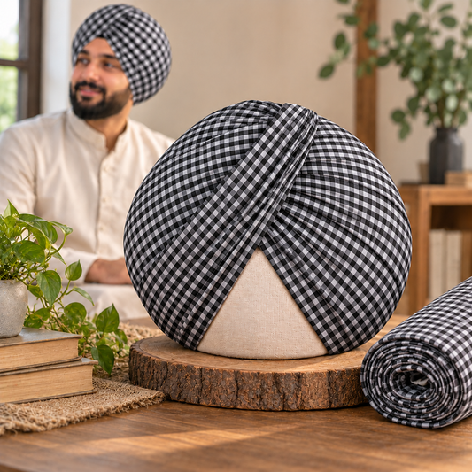 Check Parna- Black & White (Small Check)