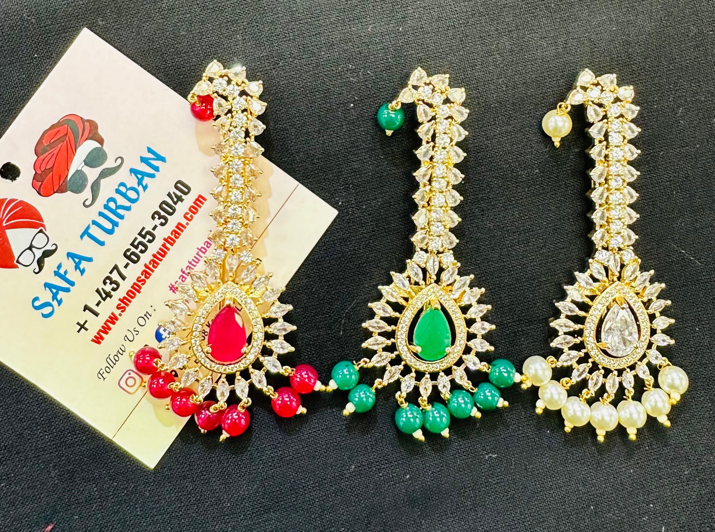 Indian Groom Wedding Accessories- Diamond  stone Kalangi/Kalgi for Men's Safa/Groom Pagdi