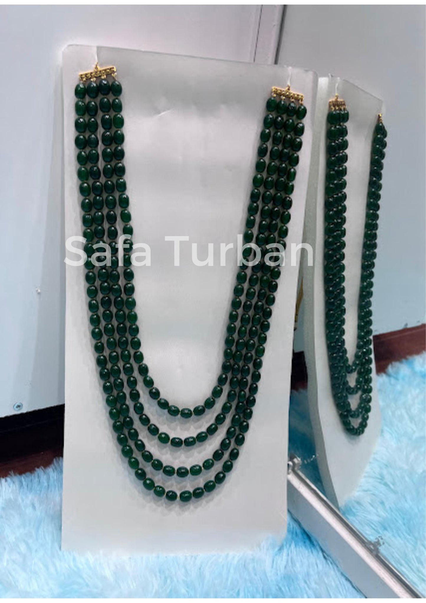 Indian Wedding- Green Pearl Necklace for Men/Groom for Wedding