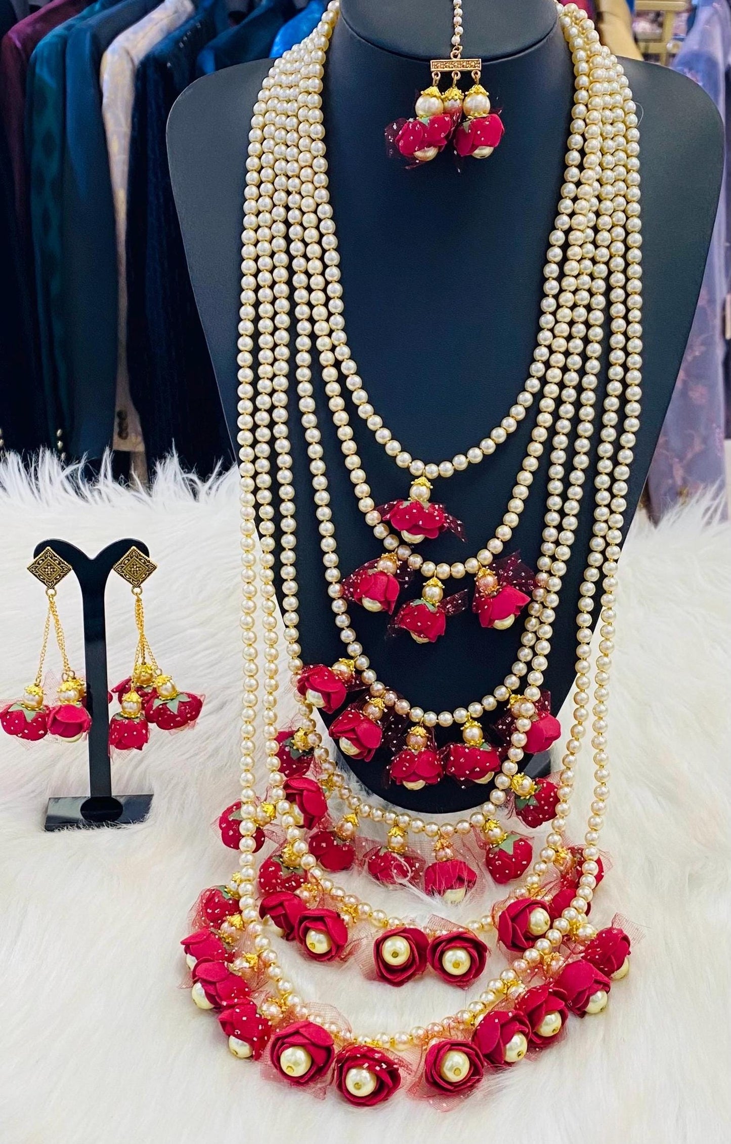 Indian Wedding- Offwhite Pearl Stone Beads Necklace for Bride/Dulhan for Wedding occasions