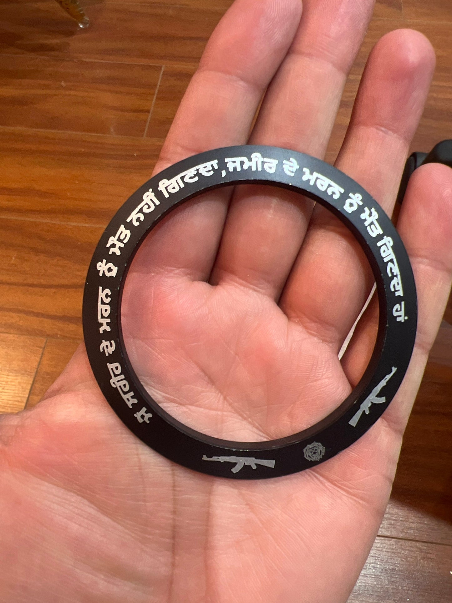 Sikh Accessories- Kada with printing- Light Weight With round soft edges) II traditional sikhi kara
