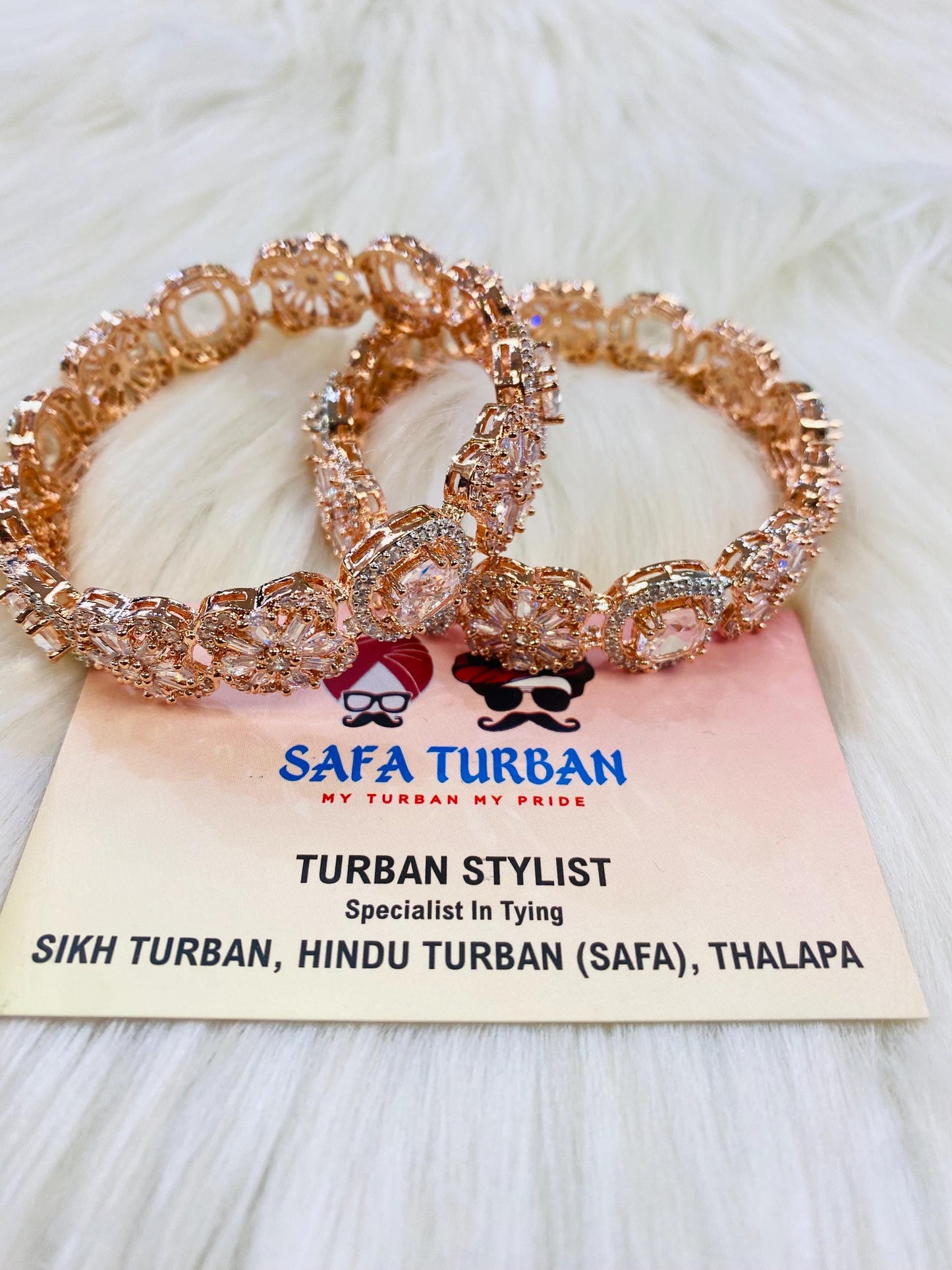 Bangles- AD Rose Gold- Metal Bangles/Wedding bangles/Kada bangles /Stone bangles (Set of 2 BANGLES)