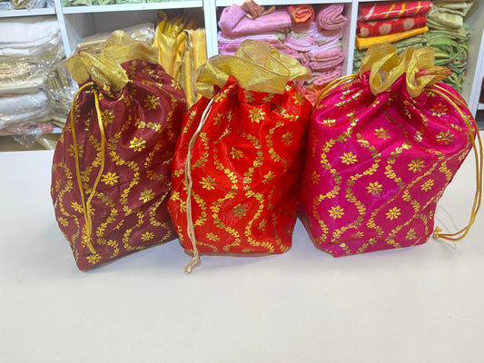 Indian Wedding- Large Size Desi Mithai/ Bhaji/Ladoo Bag- Potli Bag for Return Gifts Wedding II Sweets Bag Gift II