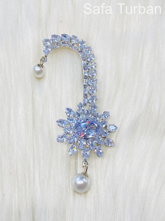 Indian Groom Wedding Accessories- Silver Colour- Kalangi/Kalgi for Men's Safa/Groom Pagdi